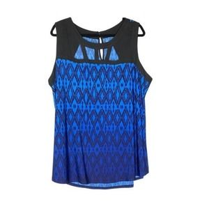 Lane Bryant Black and Blue  Print blouse  22/24